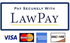 Pay securely with LawPay | Accepts Visa, MasterCard, American Express, and Discover